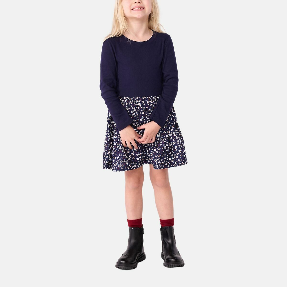 PETIT BATEAU<br>Vestido em dois tecidos