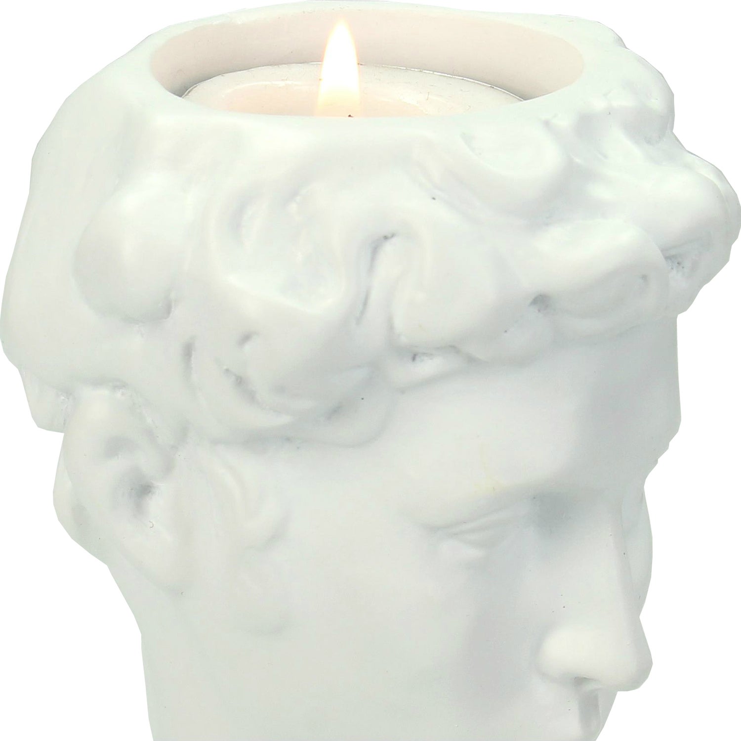 HD Collection kandelaar Roman wit 8,8 x 8,5 x 21,5 cm