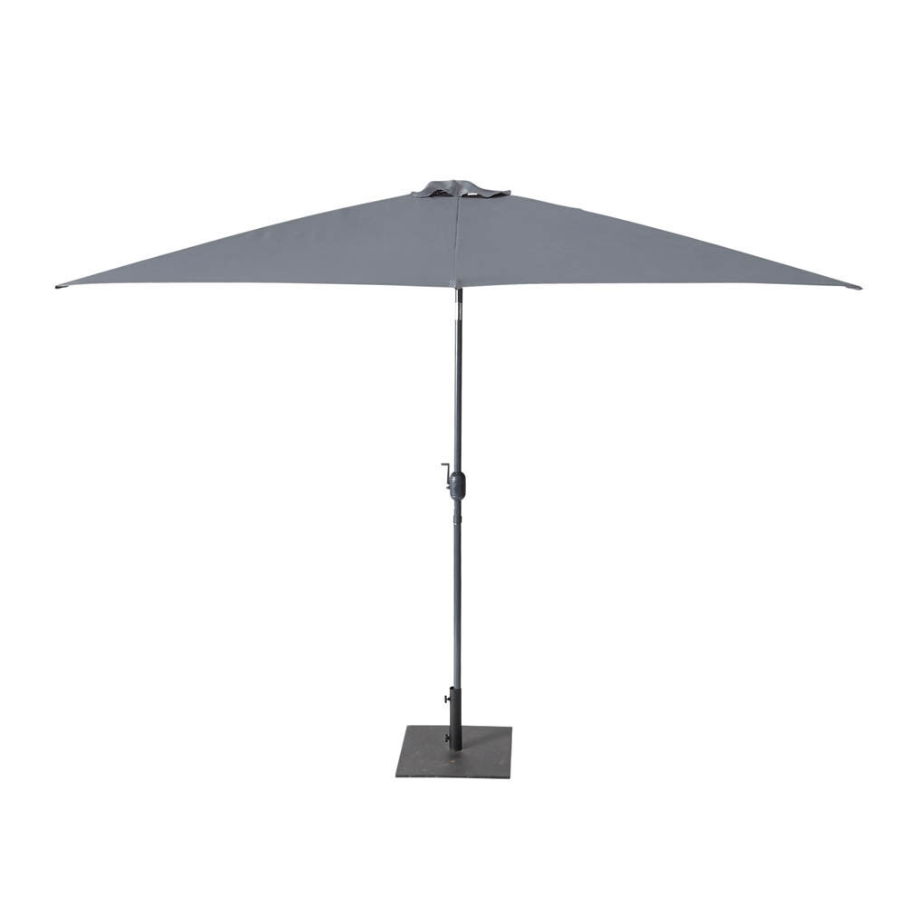 Parasol rectangulaire Tiago inclinable gris 300 x 200 x H.245 cm