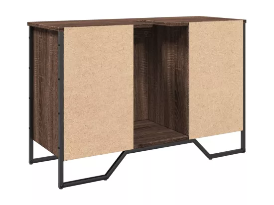 Armoire lavabo de salle de bain chêne marron 91x35x60 cm