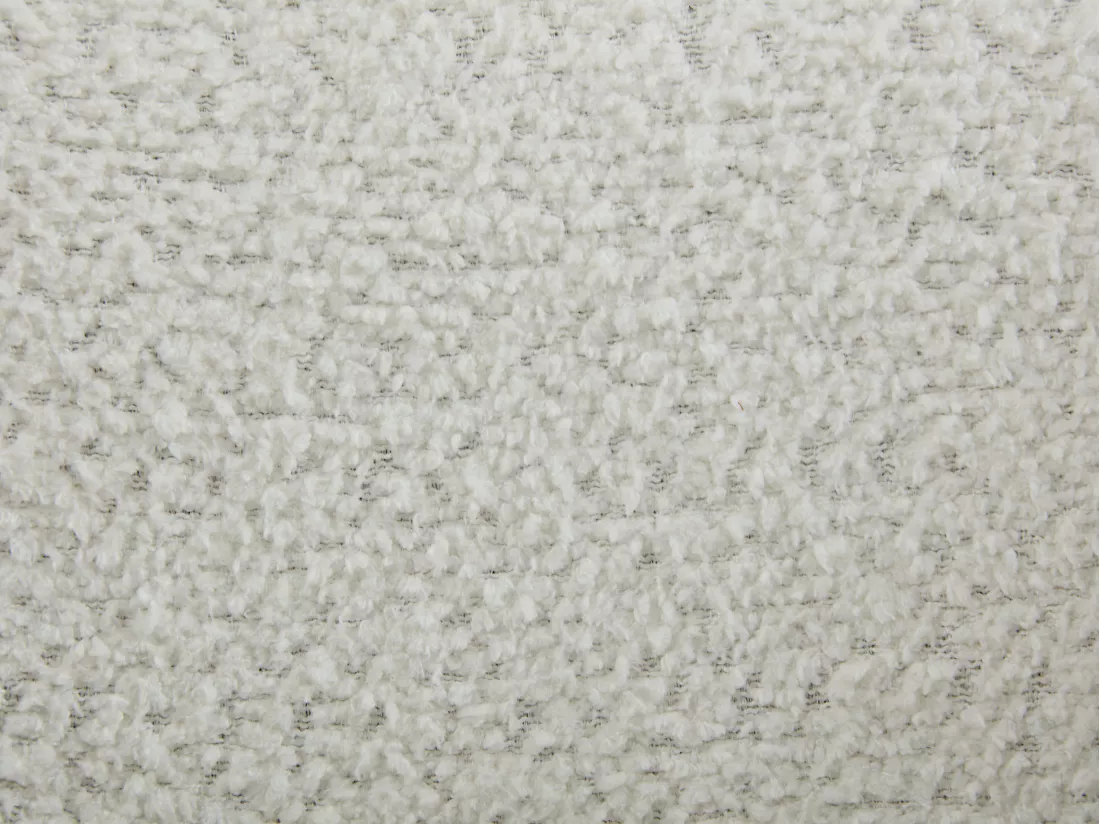 Lot de 2 tabourets de bar en tissu bouclette, placage frêne et métal - Hauteur Réglable - Blanc et Noir - JELSA