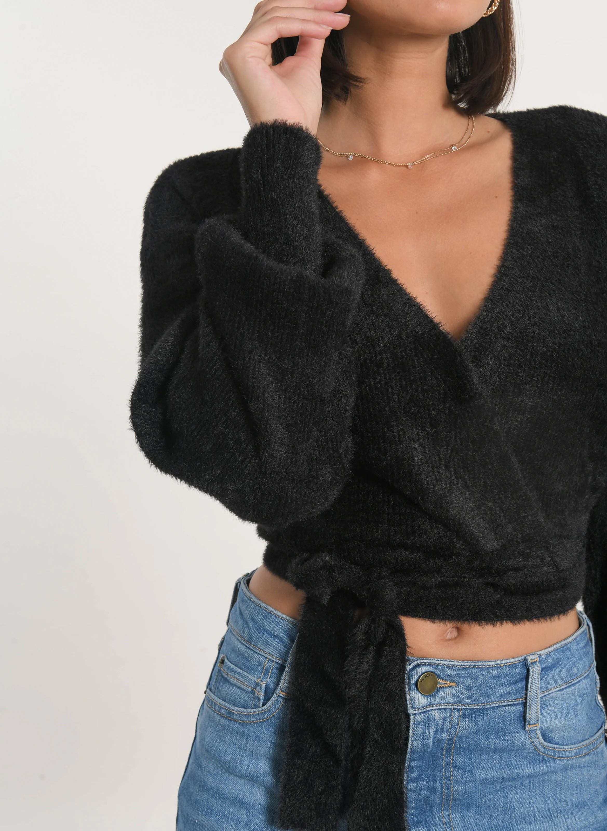 MYLO - Gilet droit en maille | Noir