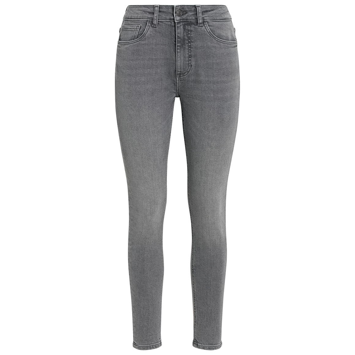 Jonas Nielsen Damen Skinny Jeans mit Used-Waschung hellgrau