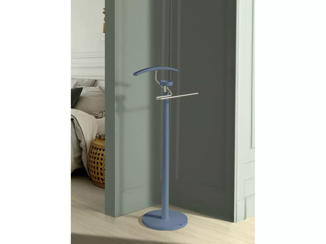 Valet de nuit - H112cm x L46cm x P34cm - hêtre massif bleu - Bold