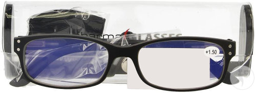 Pharmalens Visionblue PC01 Lunettes De Lecture Dioptrie +1.50 Noir 1 Paire