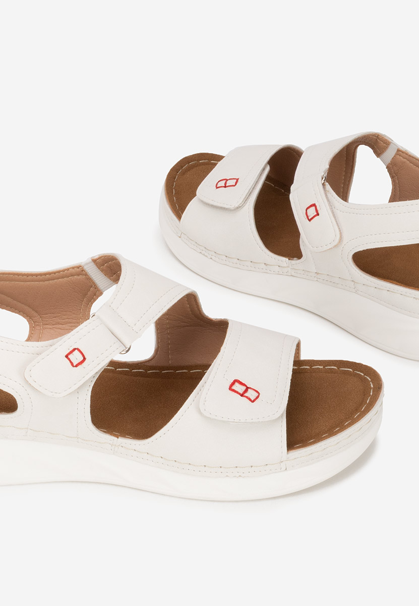 Sandales femme sans talon blanches Metina