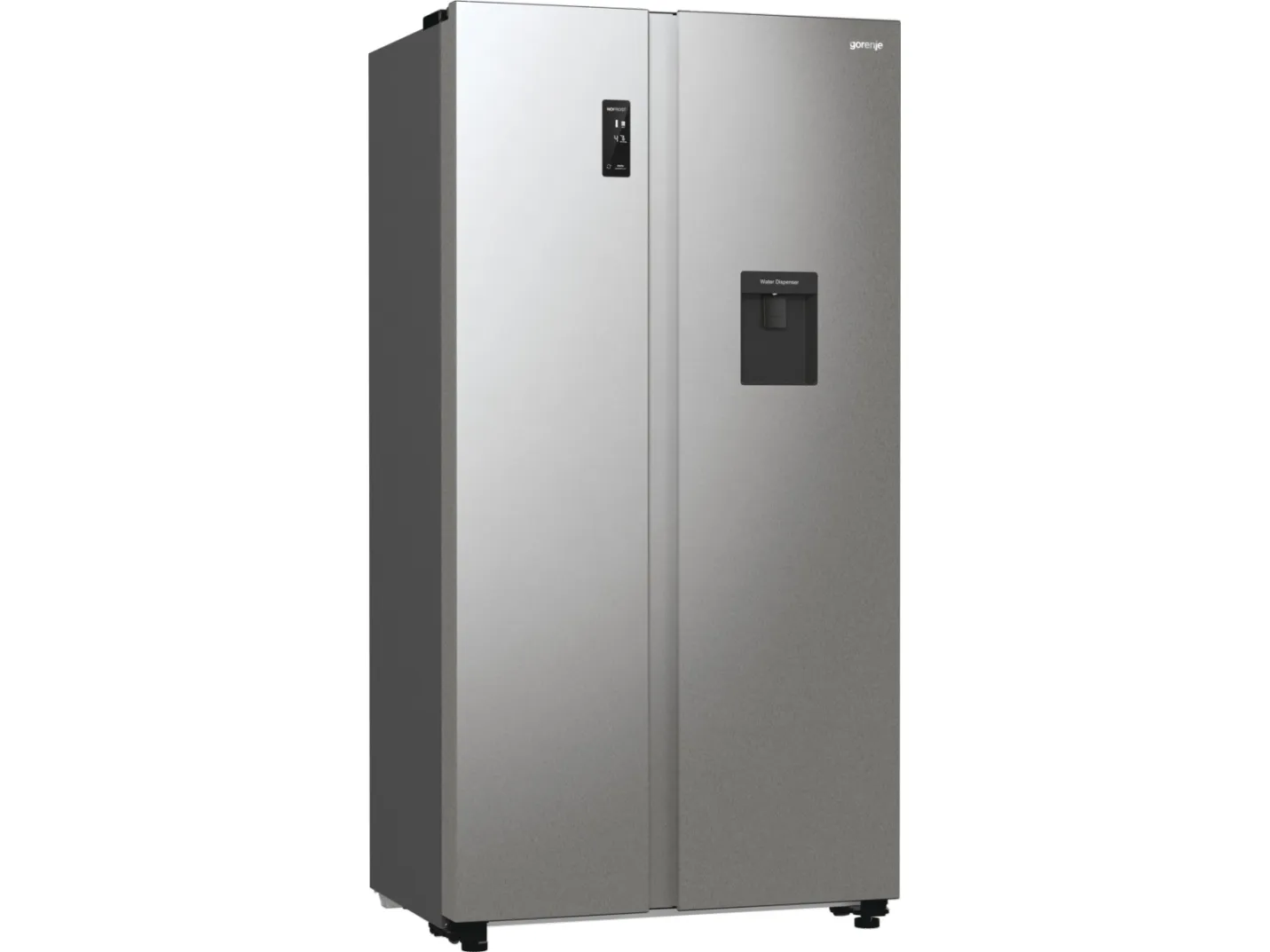 Gorenje G600 NRR9185EAXLWD - Køleskab/fryser - side-by-side med vanddispenser - bredde: 91.5 cm - dybde: 67 cm - højde: 178.6 cm - 547 liter - Klasse E - struktureret grå metallisk