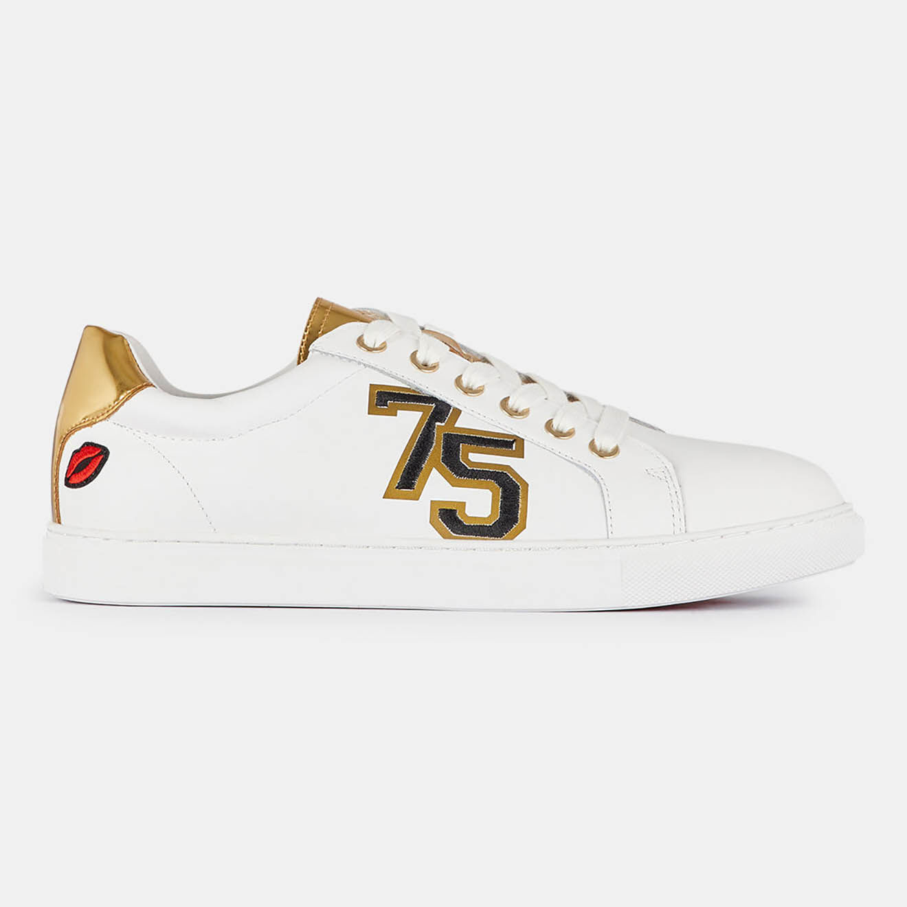 Bons Baisers de Paname Sneakers en Cuir Simone blanc/doré