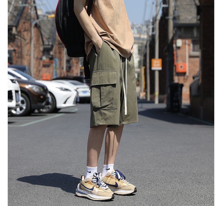 Hushgrain - Cargoshorts met trekkoord in de taille