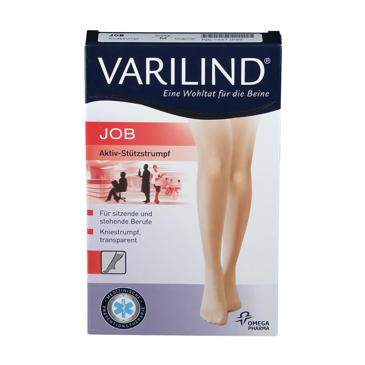 VARILIND® Job Kniestrümpfe 100 DEN muschel Gr. M (40-42,5)