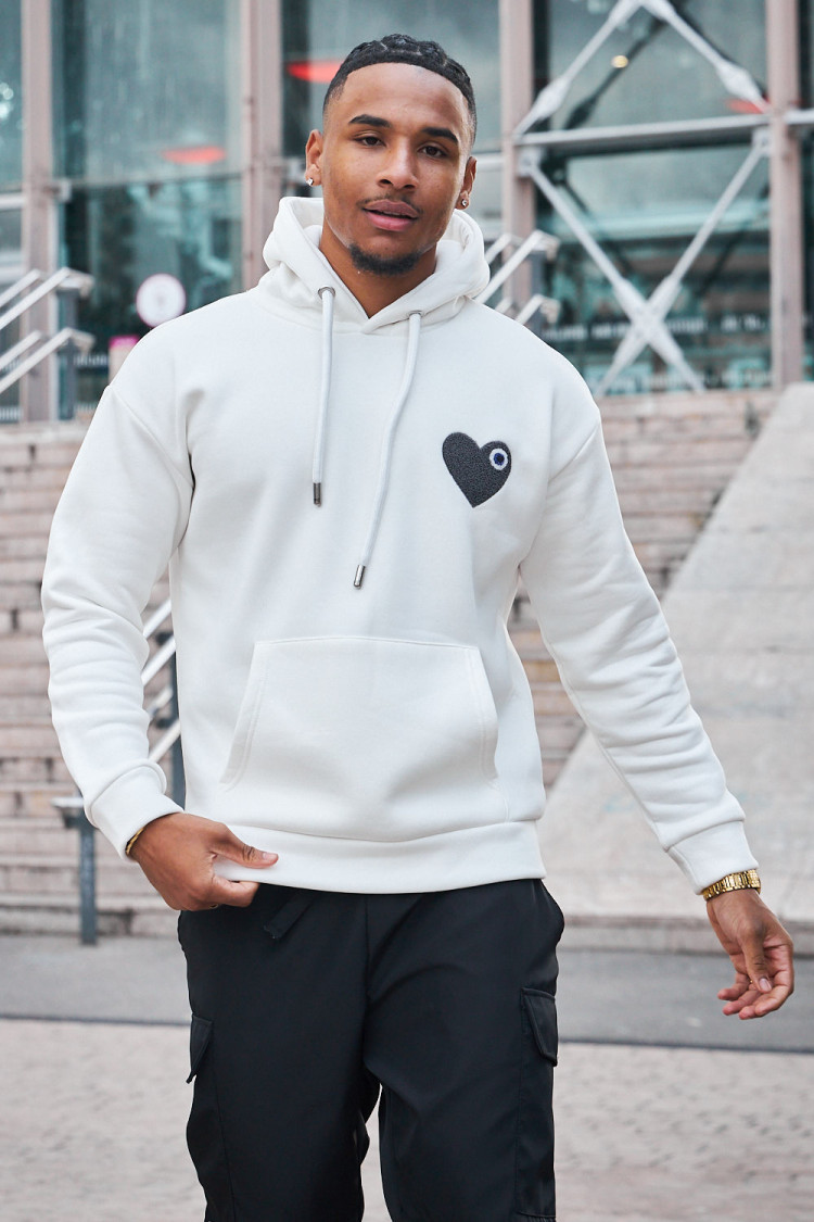 Sweat à capuche blanc 