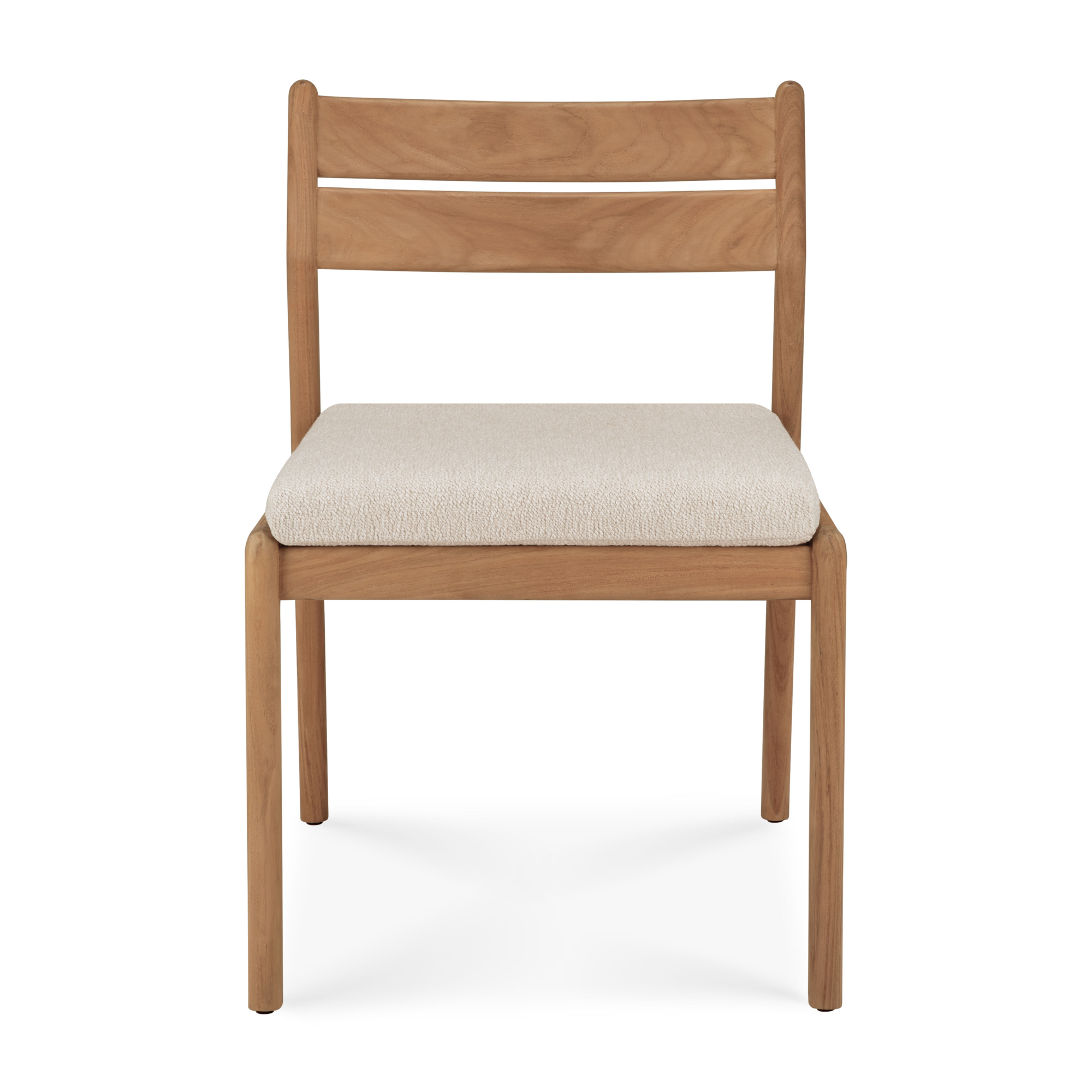 Teak Jack stoel zonder armleuning - outdoor  - met naturel kussen