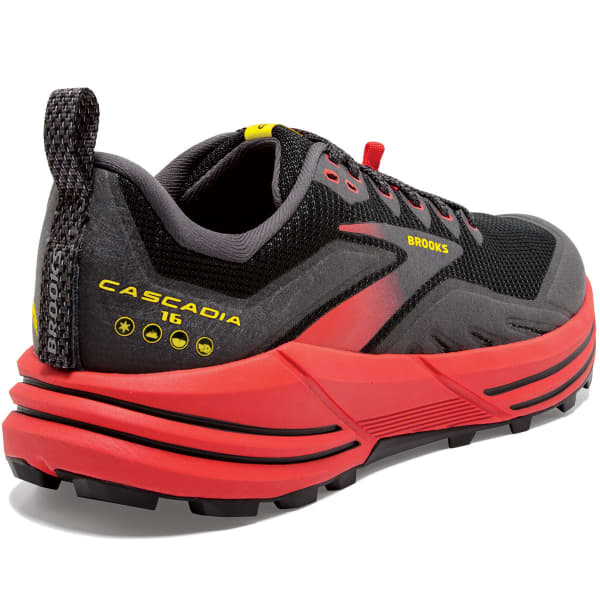 Chaussure trail BROOKS CASCADIA 16 BLACK/FIERY RED/BLAZING YELLOW