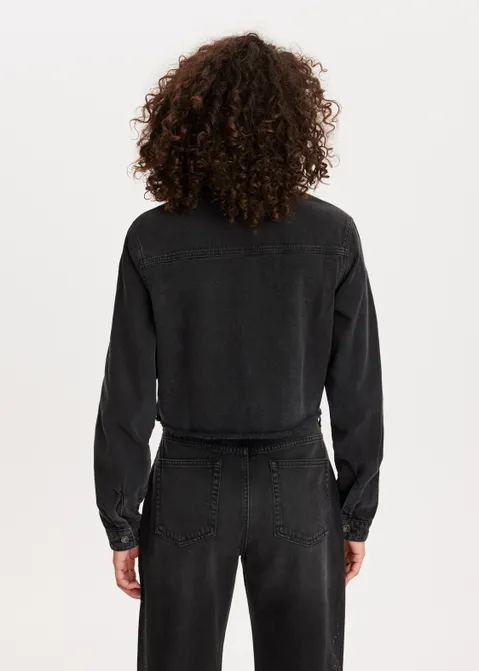 Rhinestone denim blouse zwart (ZW.USED)
