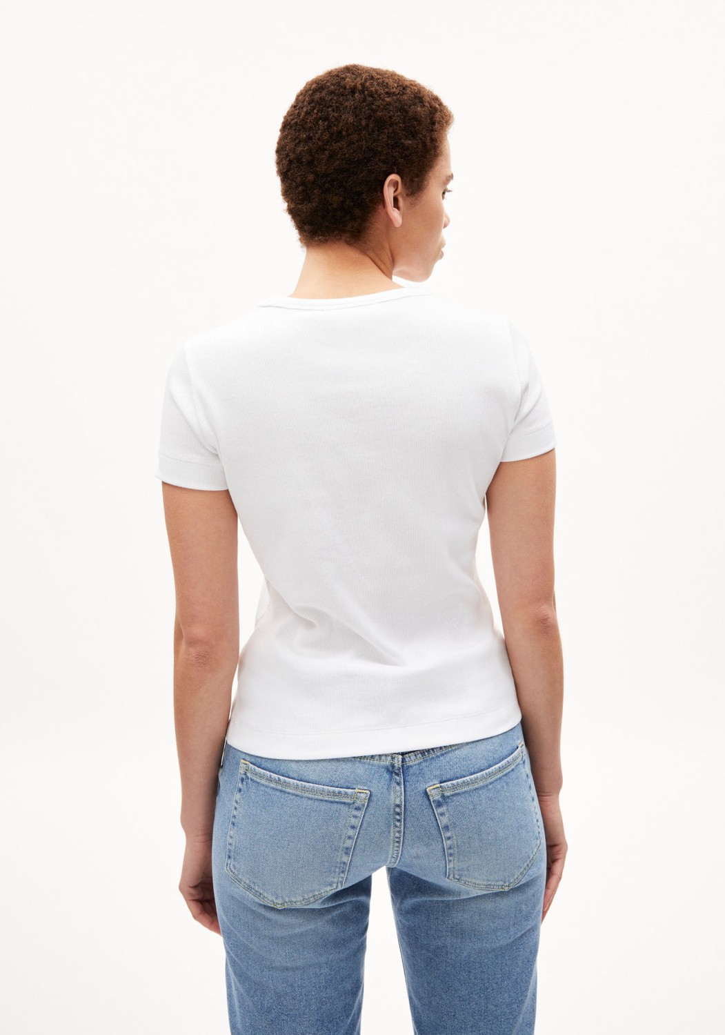 Armedangels Ripp-T-Shirt Kardaa White