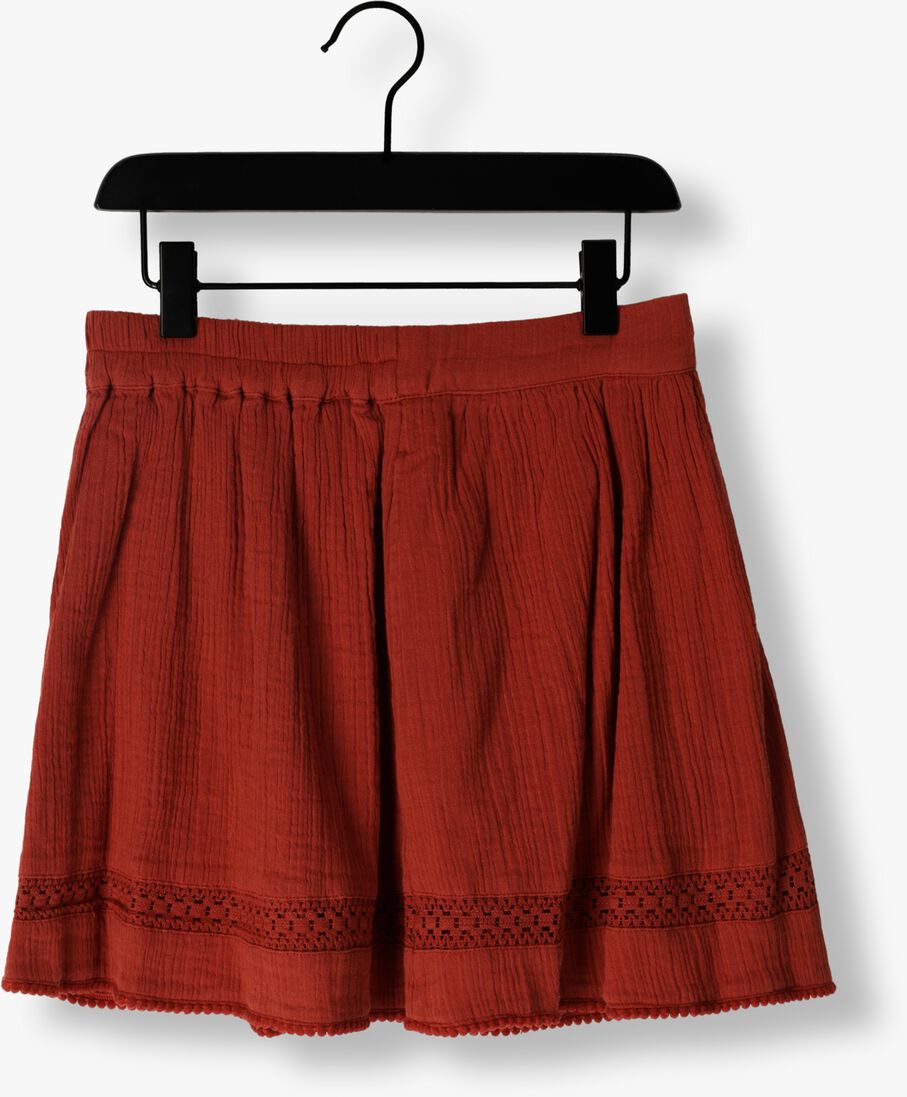 SCOTCH & SODA bruine scotch & soda minirok lace detail crinkle cotton mini skirt