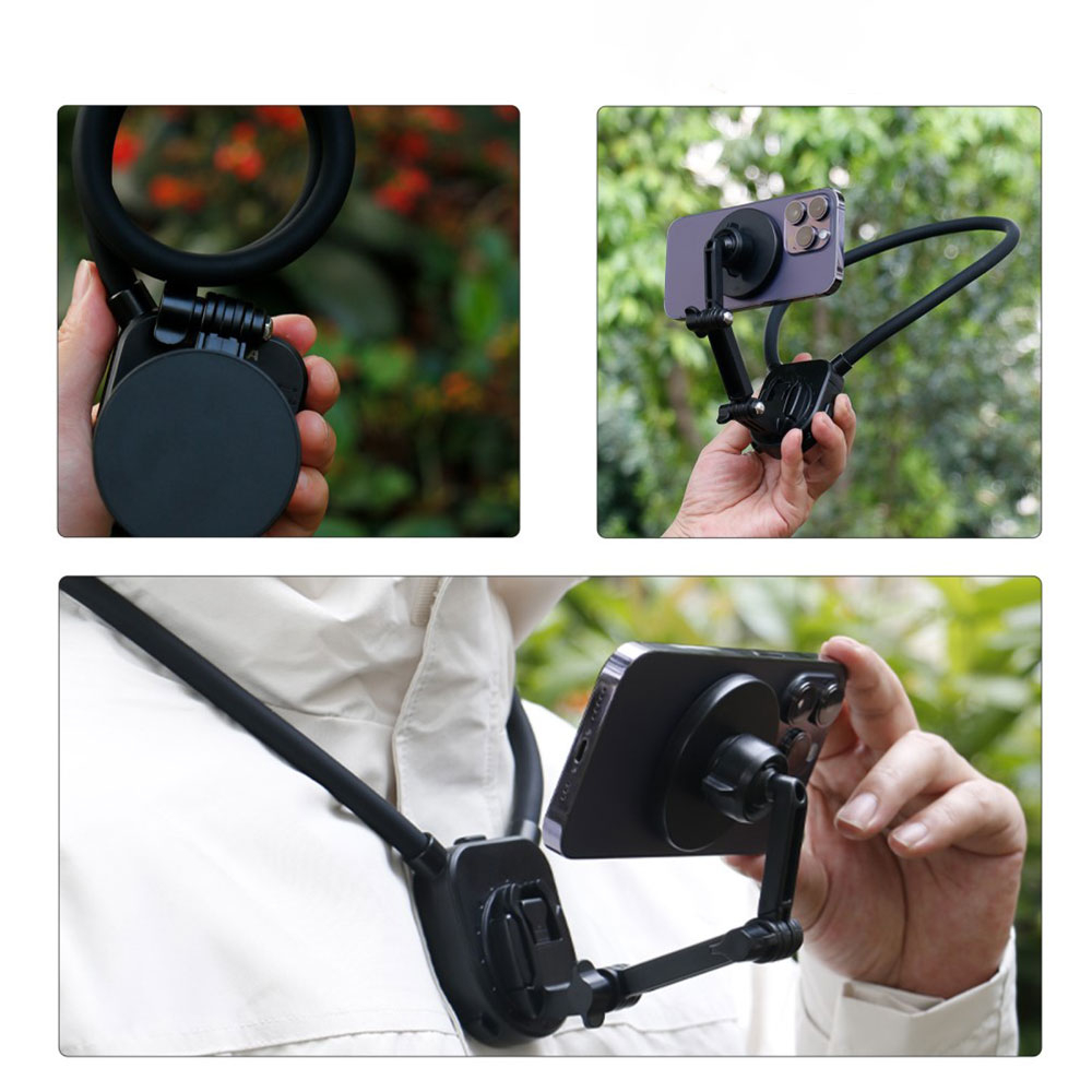 Universal Hals / Nacken Magnetische Halterung für Smartphones - Grau