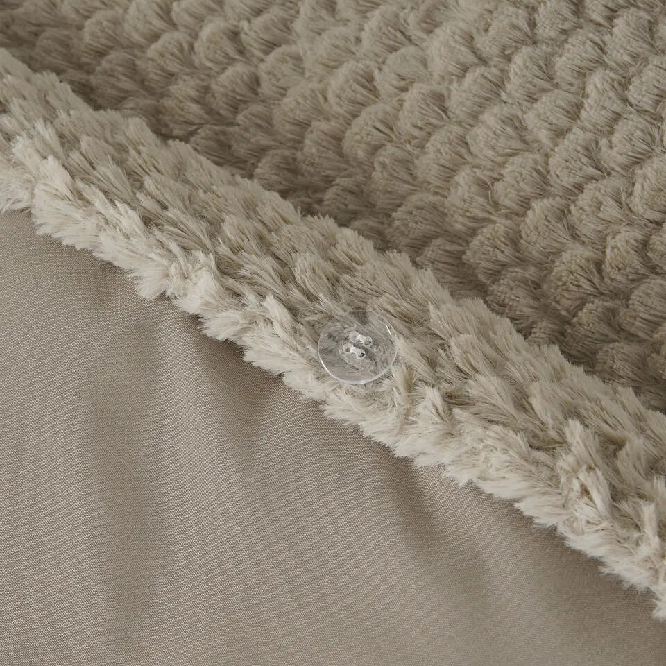 Dekbedovertrek Fur Teddy 140x220 – Fluweelzacht & Knus Design – Taupe