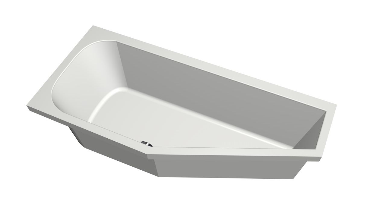 Xenz Lagoon Compact badkuip links 160x75x40cm wit
