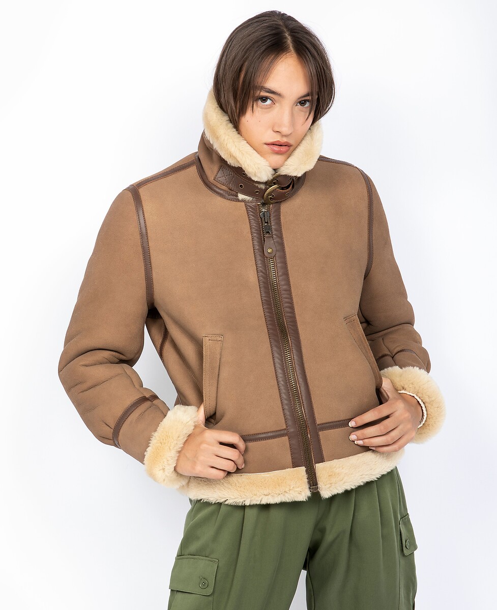 Jaqueta bomber de pele de carneiro SCHOTT LCW1255A