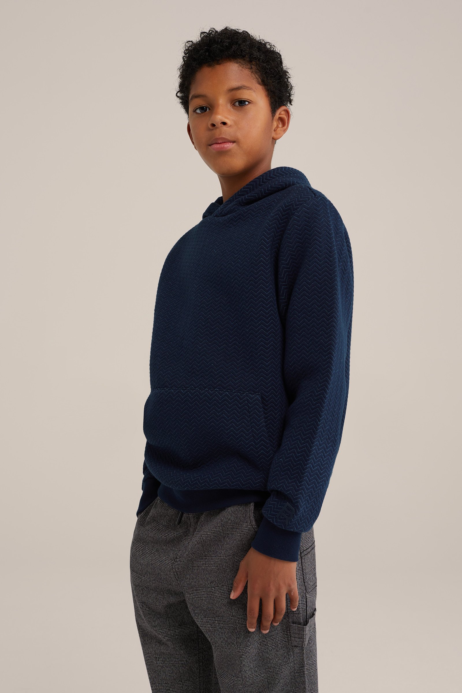 Jongens hoodie met dessin Blue Ridge Marineblauw