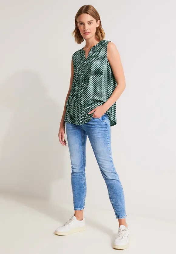 Minimalprint Blusentop - cool vintage green
