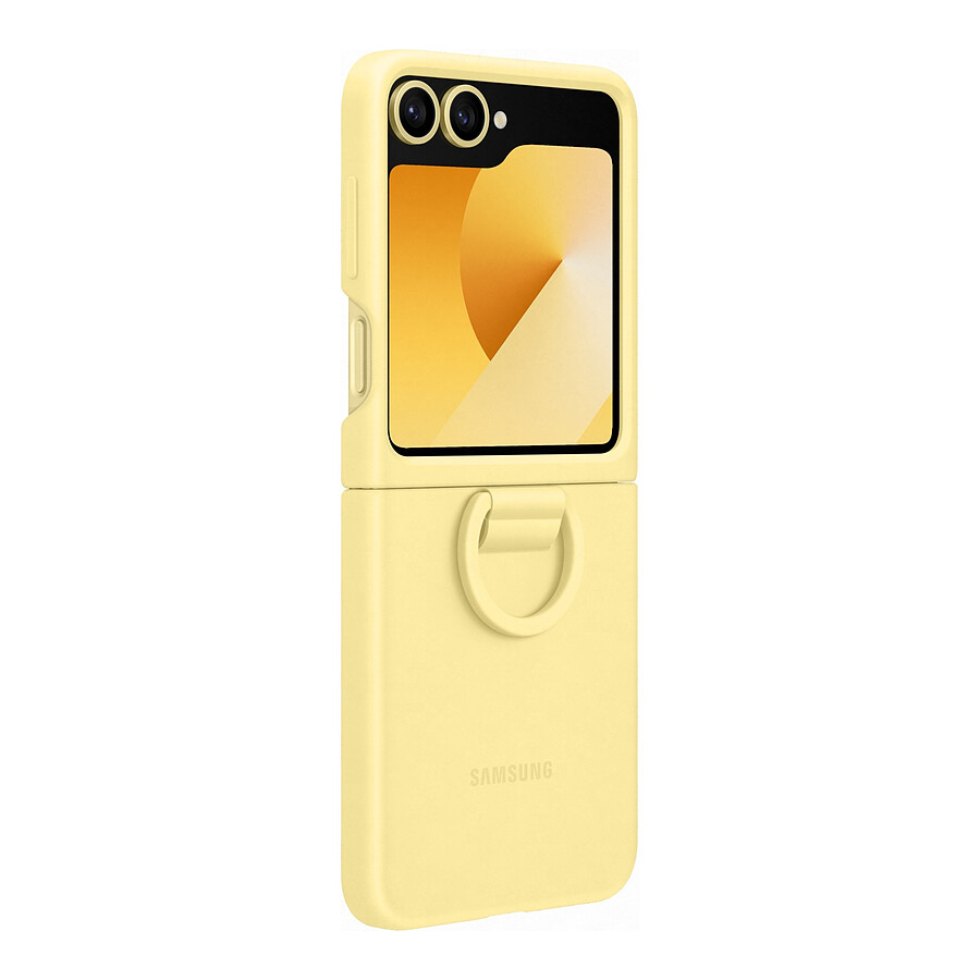 Samsung Coque Silicone avec Anneau Jaune Galaxy Z Flip6