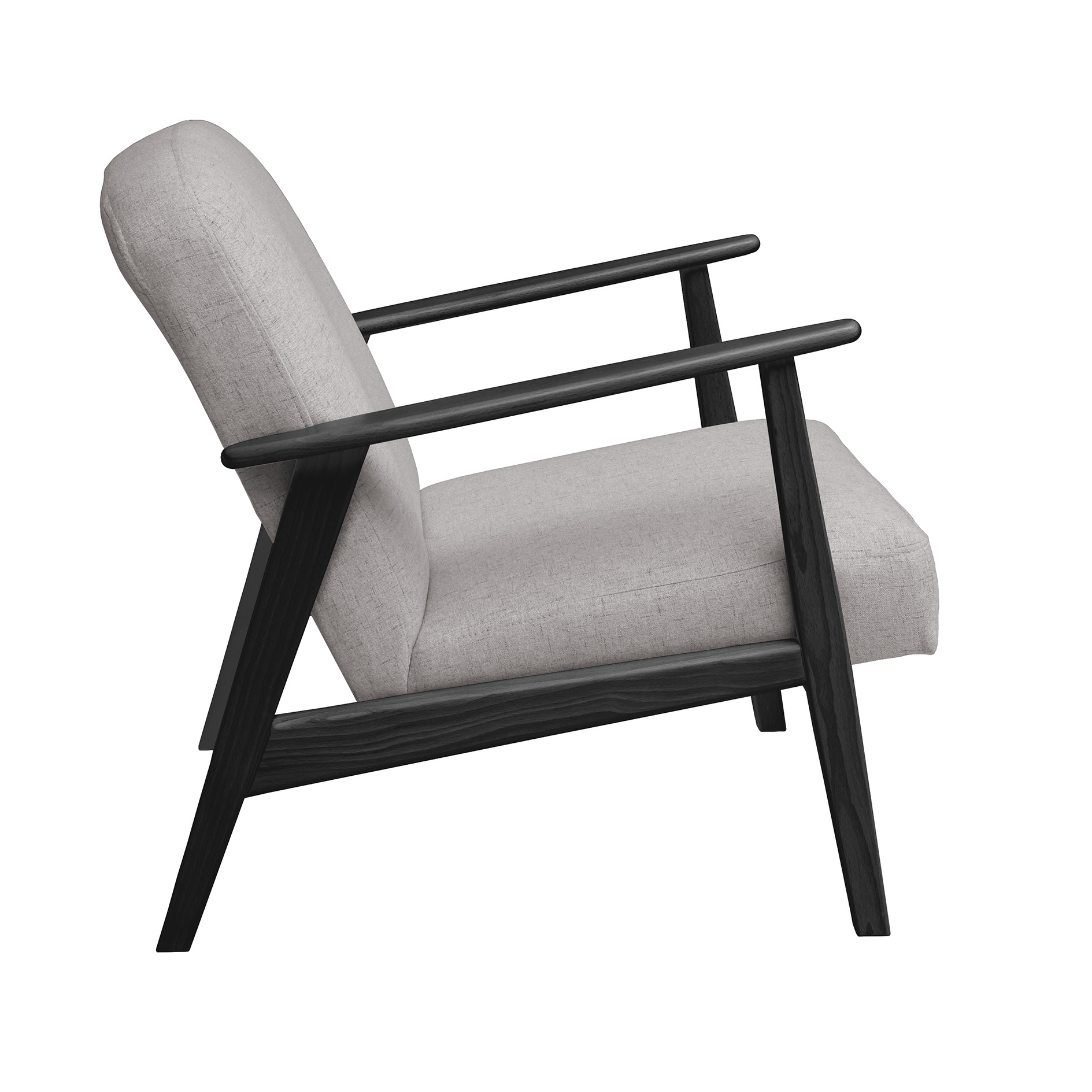 Sessel - hellgrau - Füße schwarz - 63 cm breit