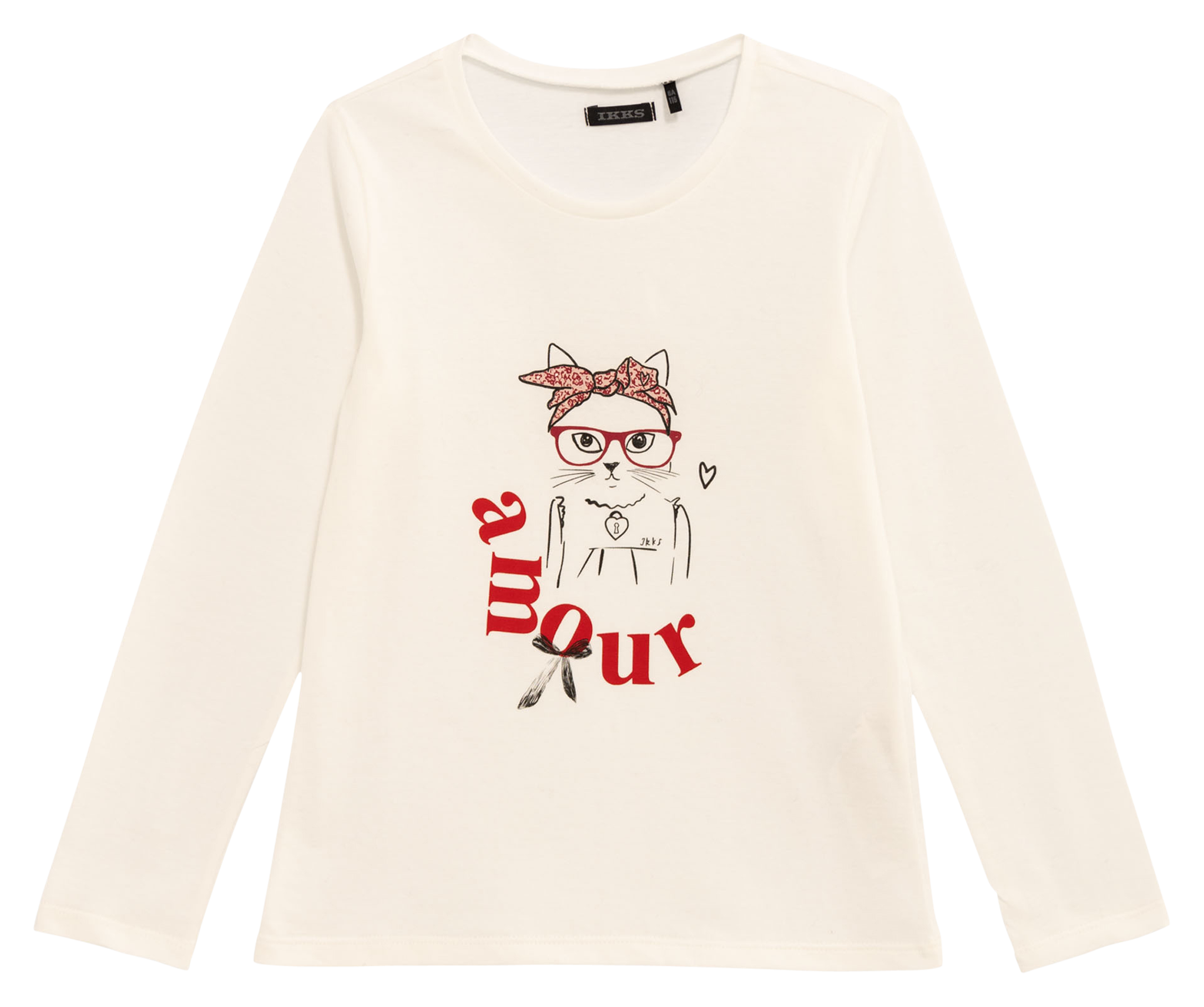 Tee-shirt manches longues imprimé en coton | Blanc