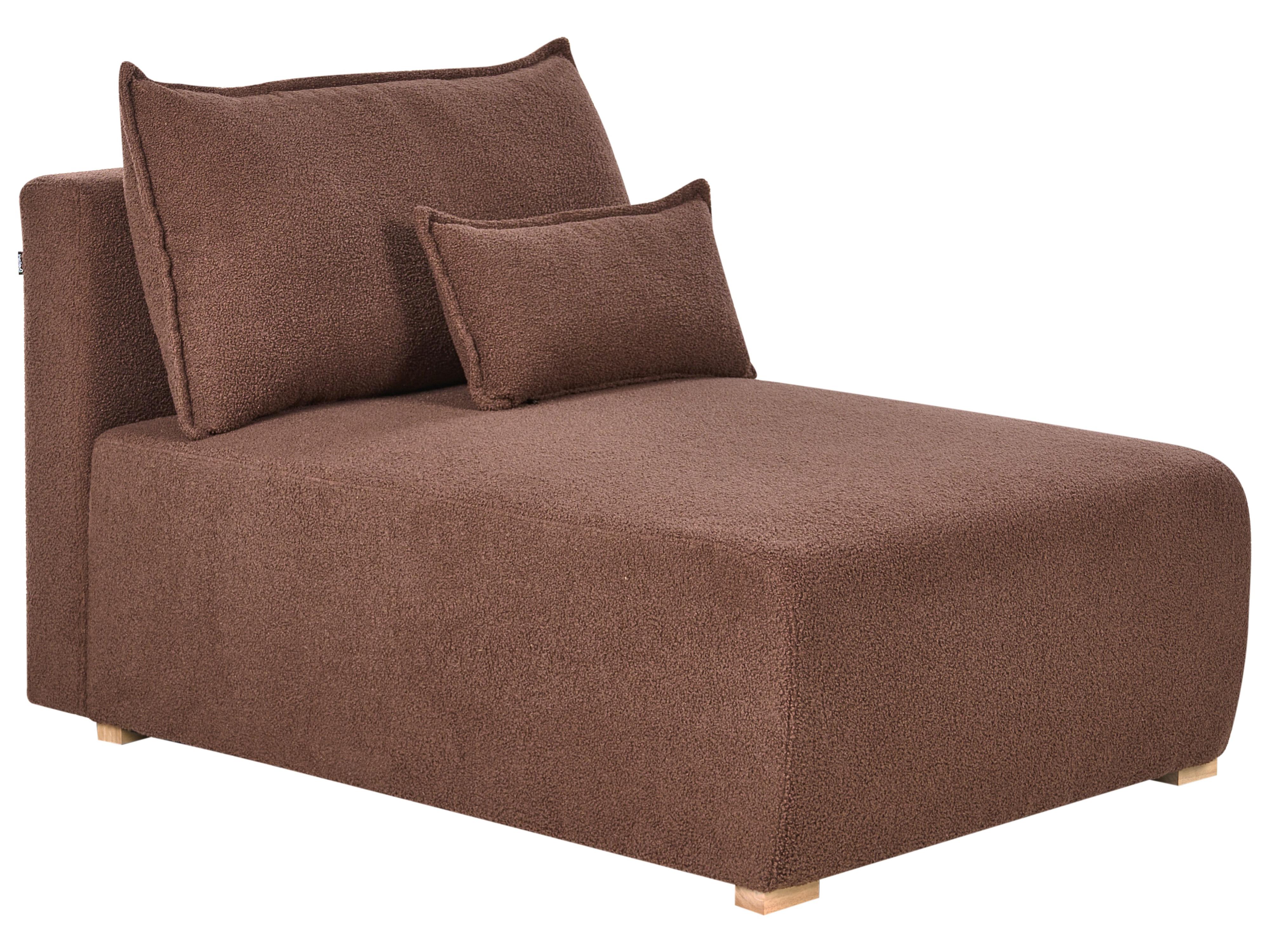 Modulaire hoekbank NERBO Bouclé Bruin rechtszijdig