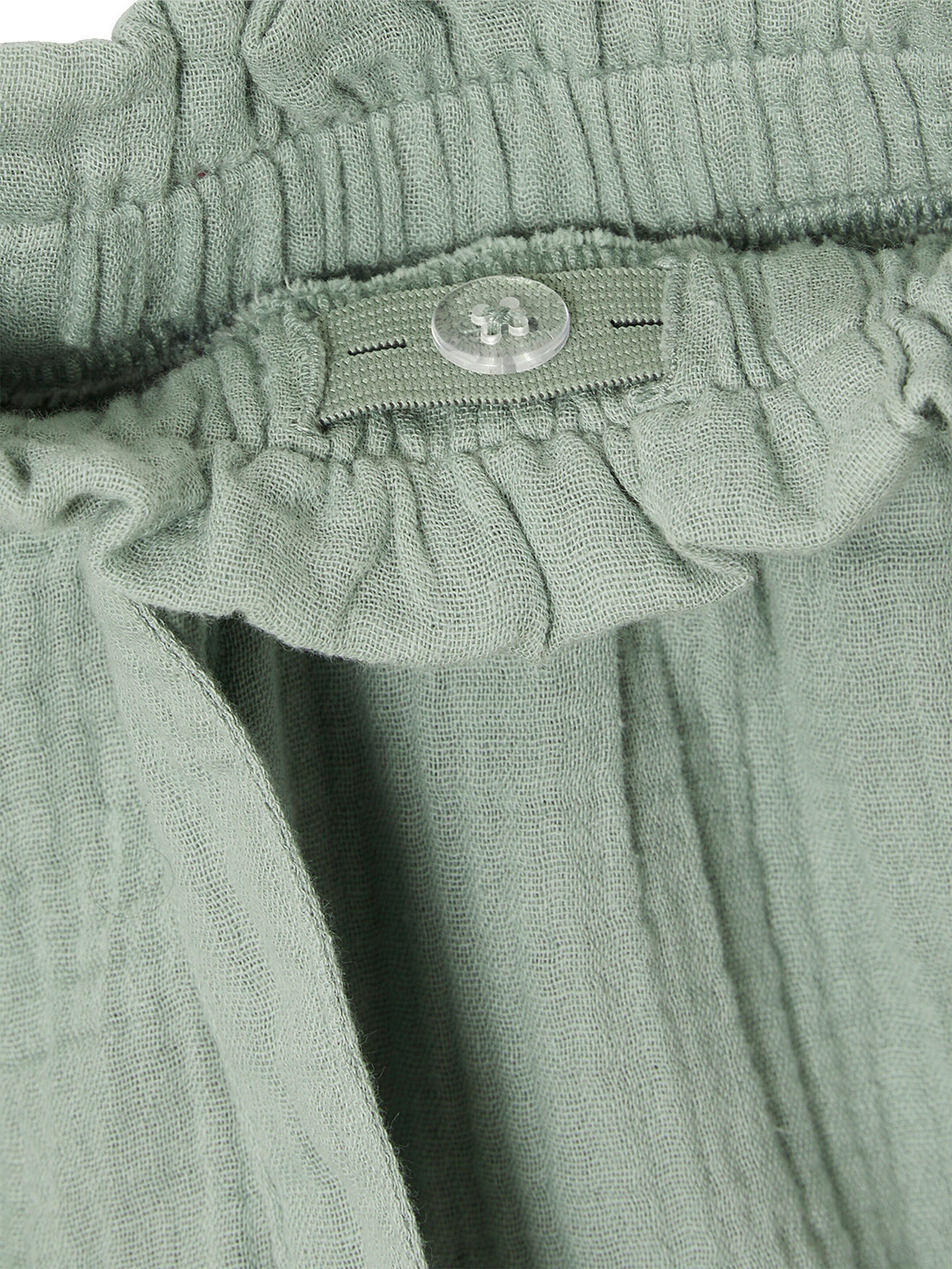 Vertbaudet Mädchen Paperbag-Shorts, Musselin, Bundweite verstellbar salbeigrün