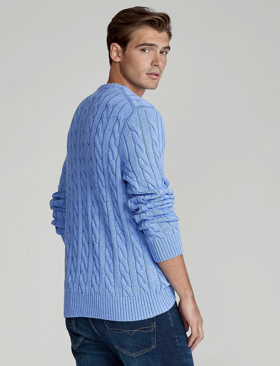 POLO RALPH LAUREN<br>Suéter de algodão trançado