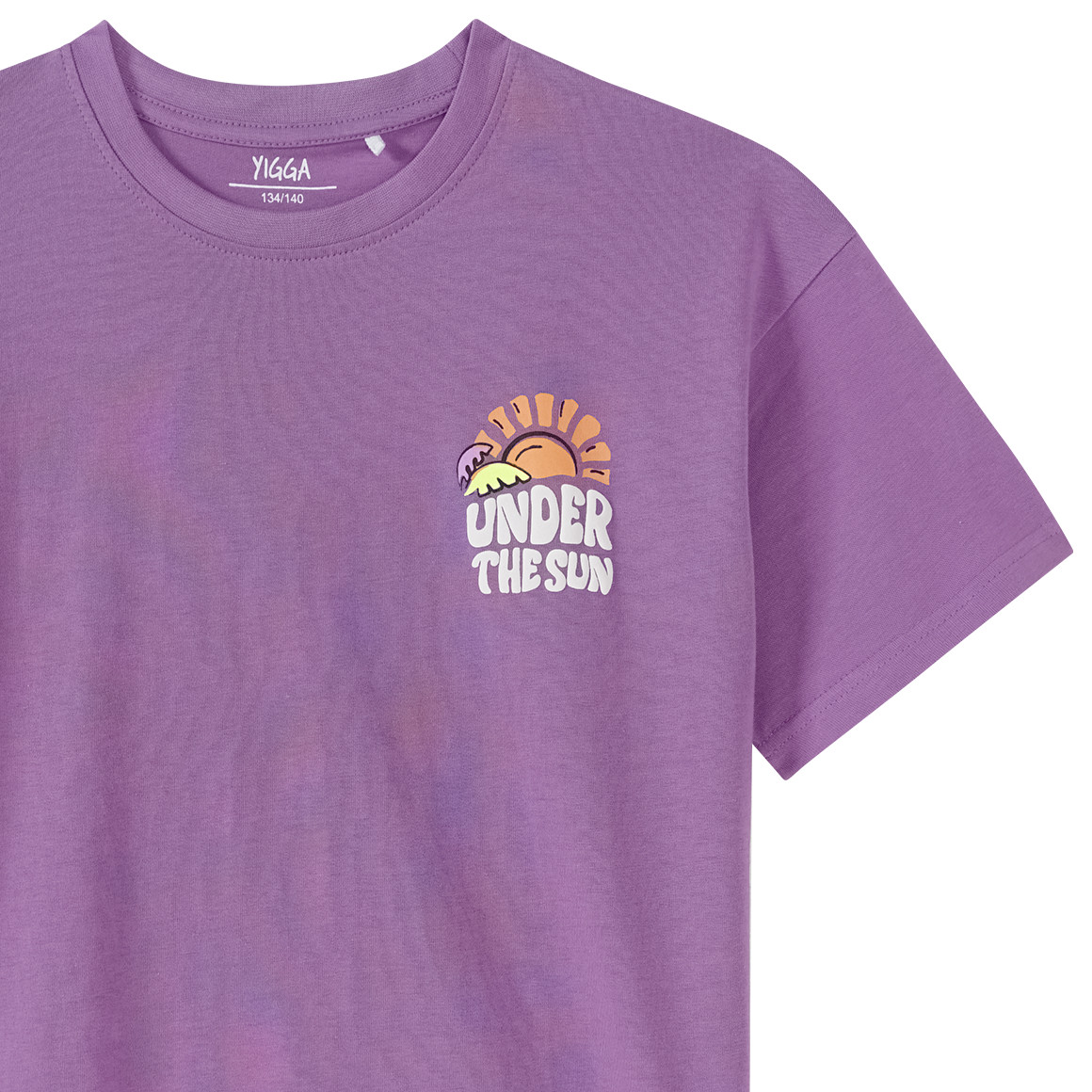 Yigga Jungen T-Shirt mit Rücken-Print lila