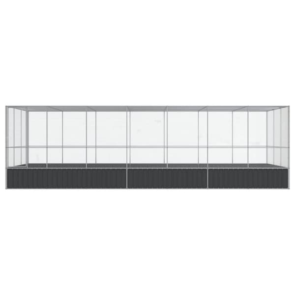 vidaXL Voliere med forlengelse sølv 725x307x212 cm stål