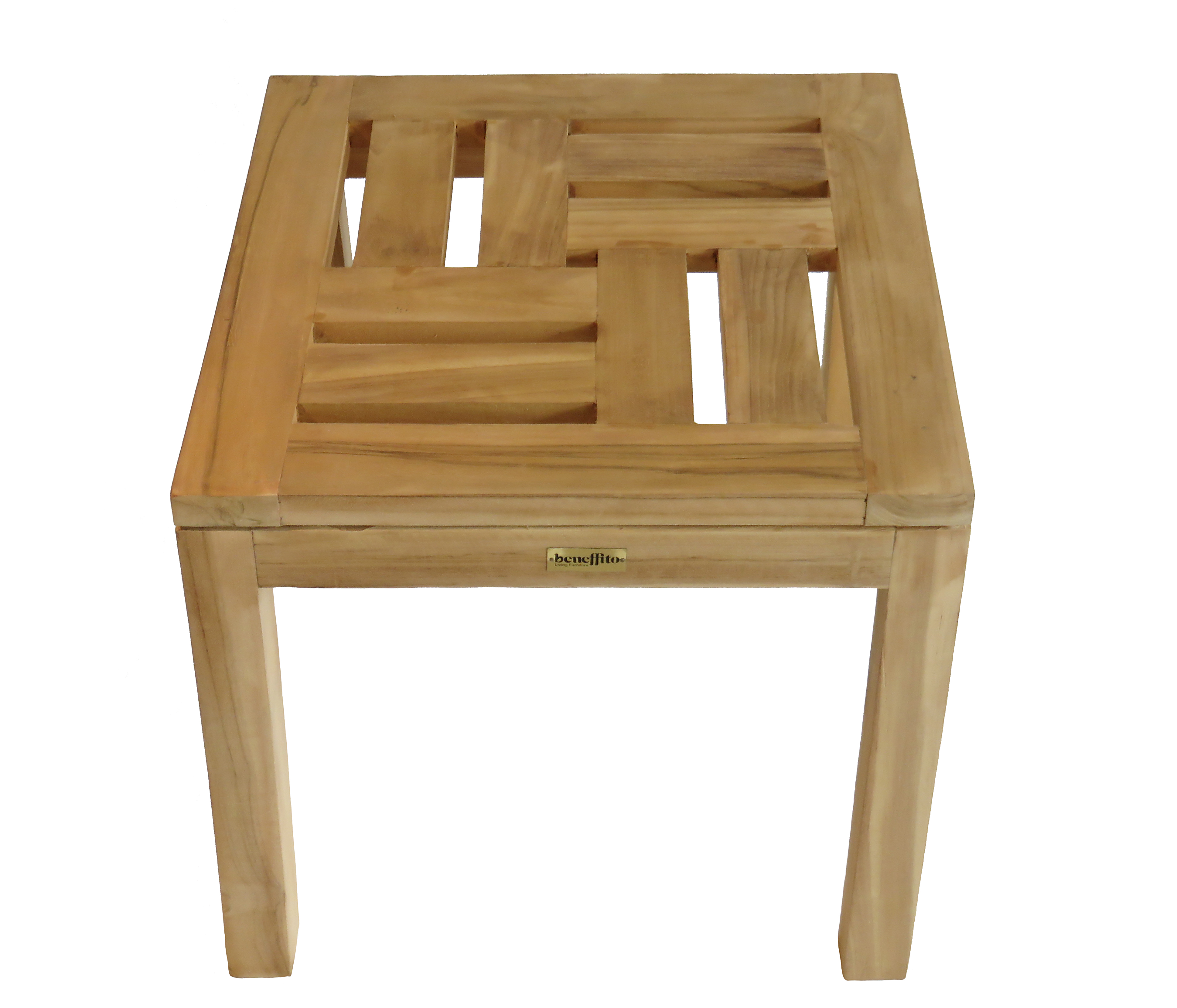 Salento - ensemble chaise longue à roulettes et table basse carrée 45x45 en teck - mobilier de jardin - mobilier extérieur/intérieur