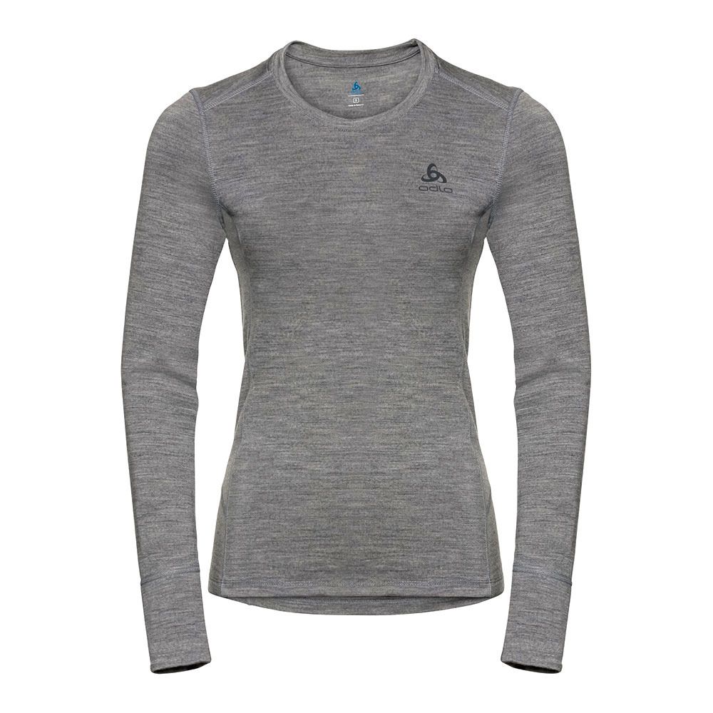 Odlo NATURAL 100 % MERINO WARM SUM - Sous-couche Femme grey melange/grey melange