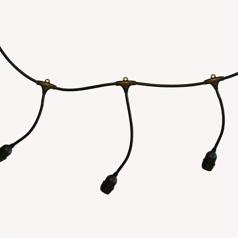 Guirlande guinguette javanaise e27 - 10 douilles - 5m prolongeable - sans ampoule - int/ext