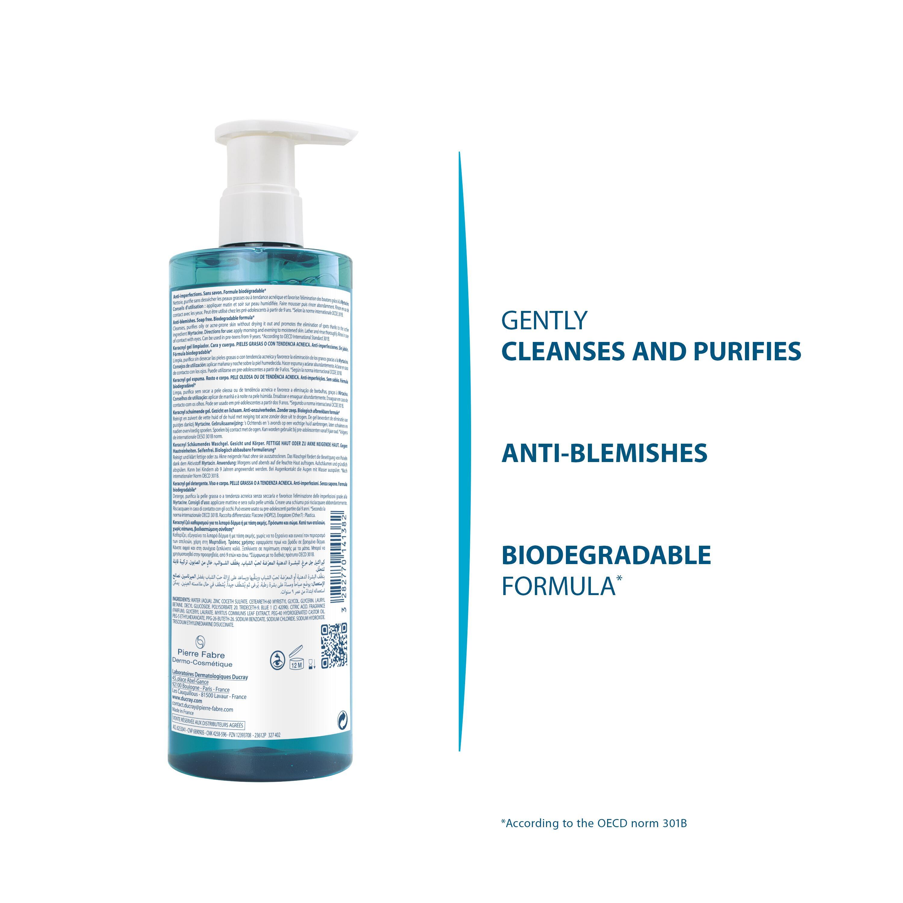 DUCRAY KERACNYL Reinigungsgel Gel Tb 400 ml
