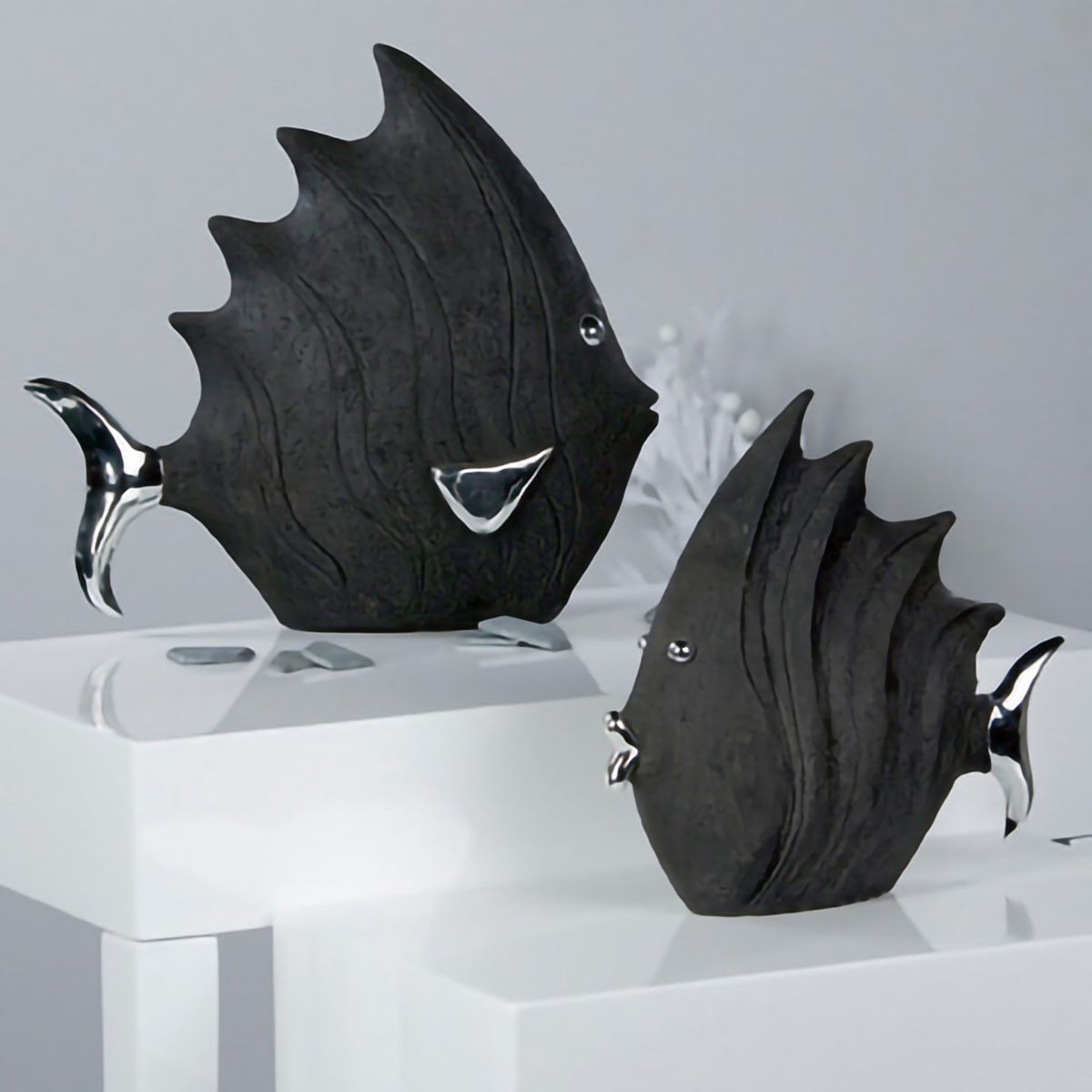 Beeld GILDE Decoratie Hoogte 33cm Breedte 36cm Zwarte Hars