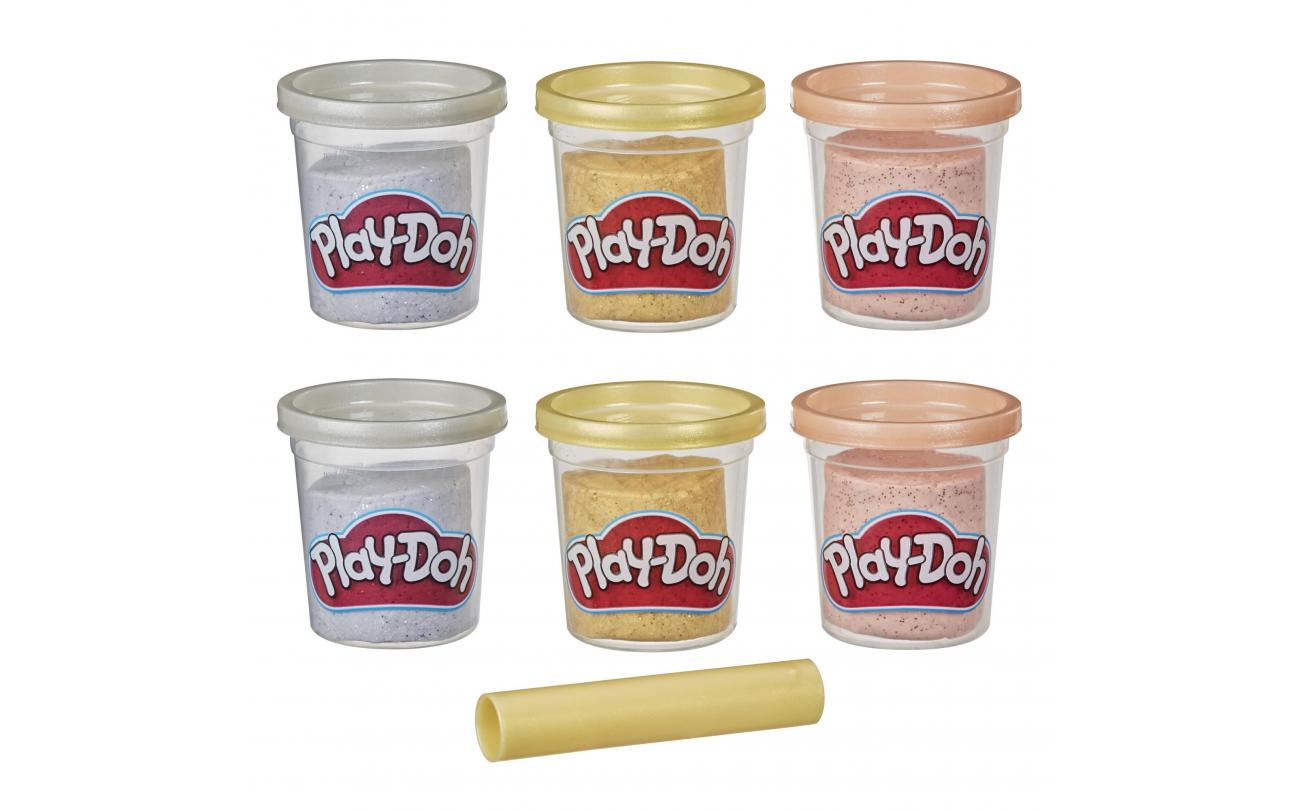 Play-Doh 6 potjes metaalkleur 56 gram
