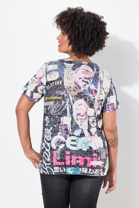 T-Shirt, Alloverdruck, Halbarm