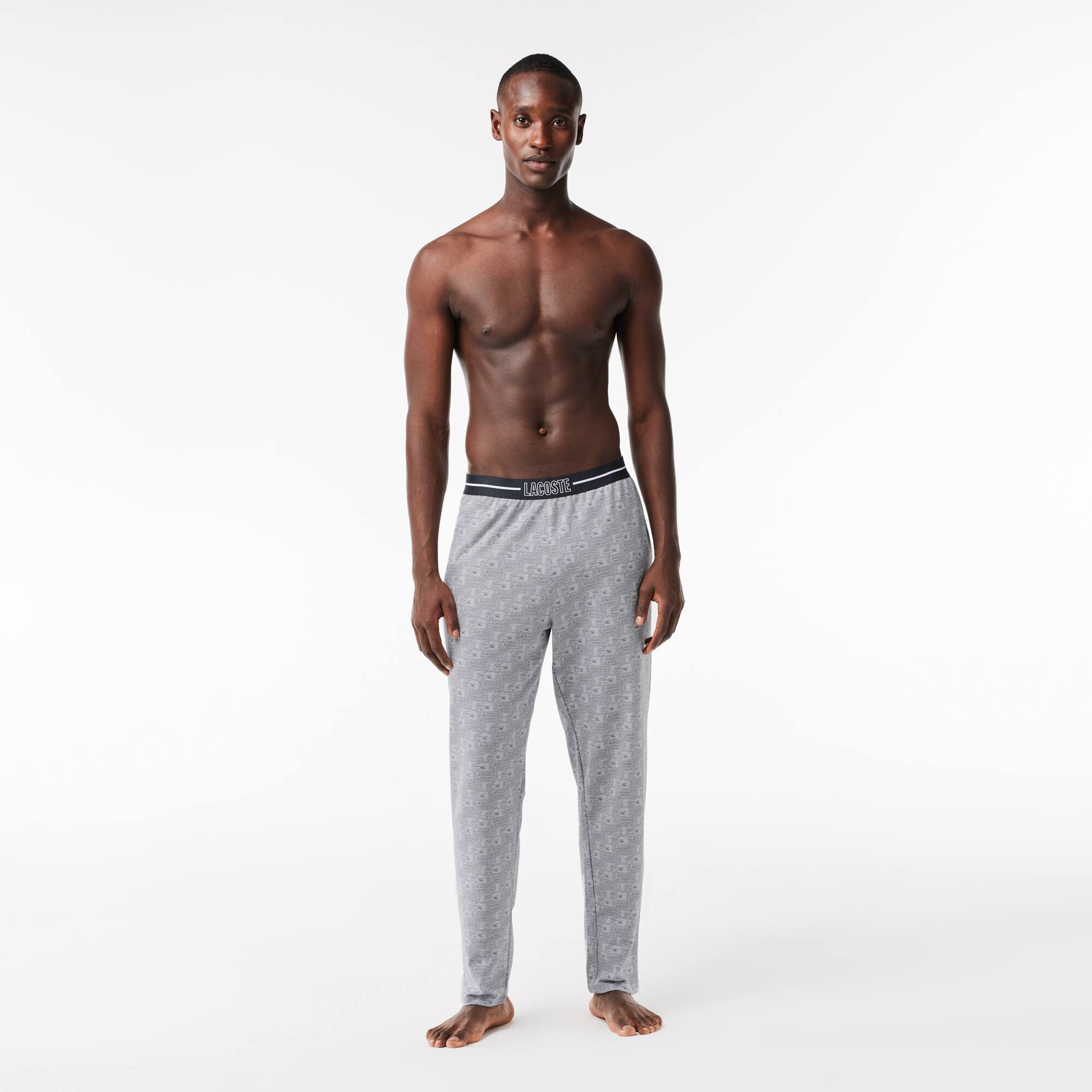 Pantalon d'intérieur en molleton de coton Pyjamas - Gris - Lacoste - Homme