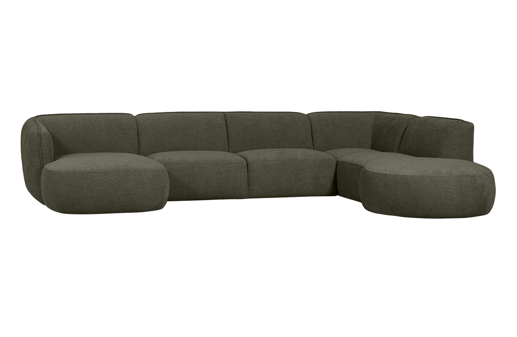 WOOOD Exclusive u-vorm bank Polly rechts Polly bank u-vorm rechts - Warm Groen
