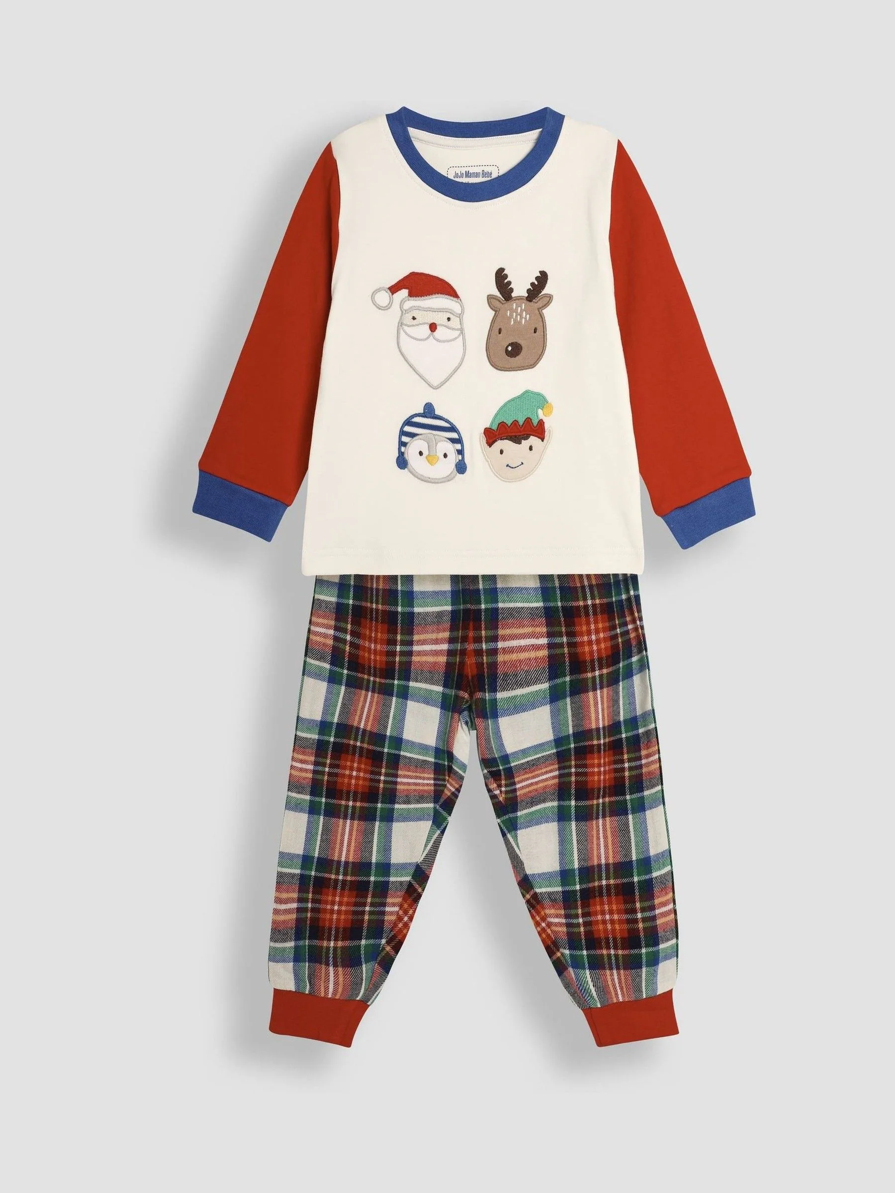 JoJo Maman Bébé Kerstpyjama in Schotse ruit