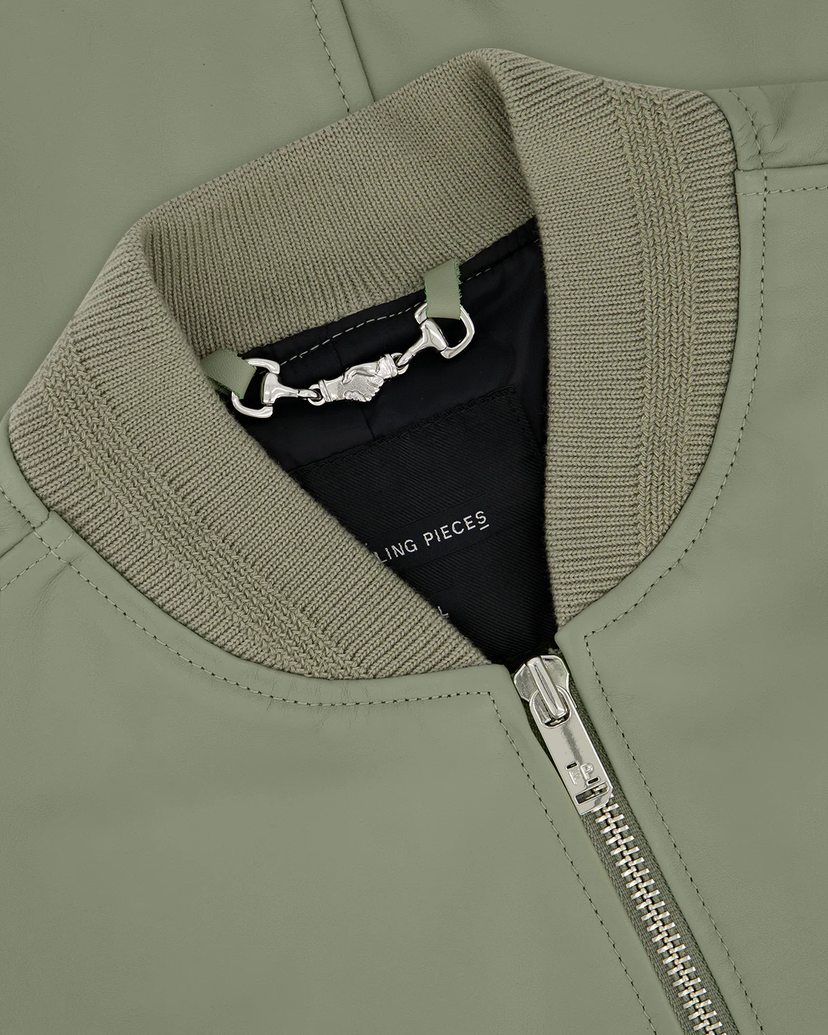 Leather Bomber Jacket Tea