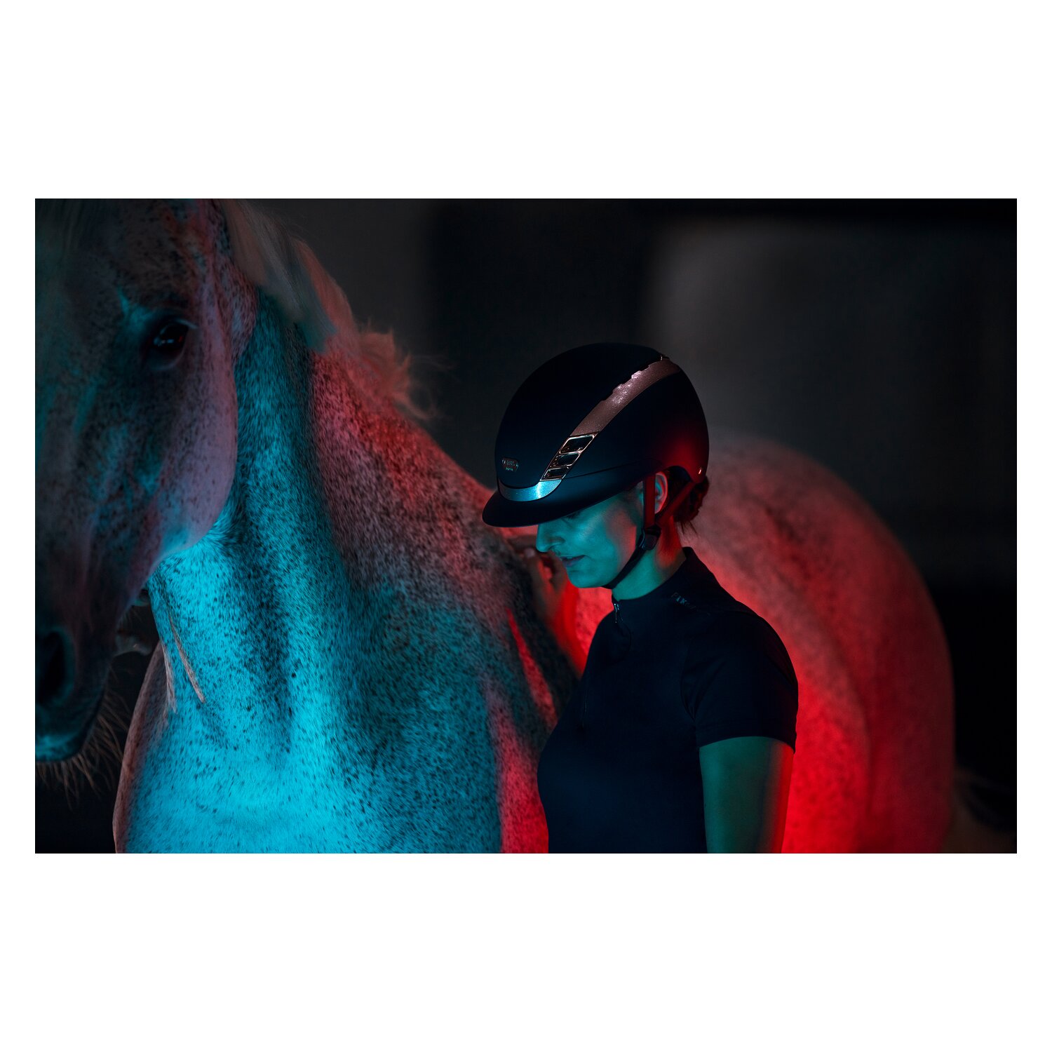 ABUS PIKEUR Reithelm AirLuxe Supreme  - midnight blue/ roségold