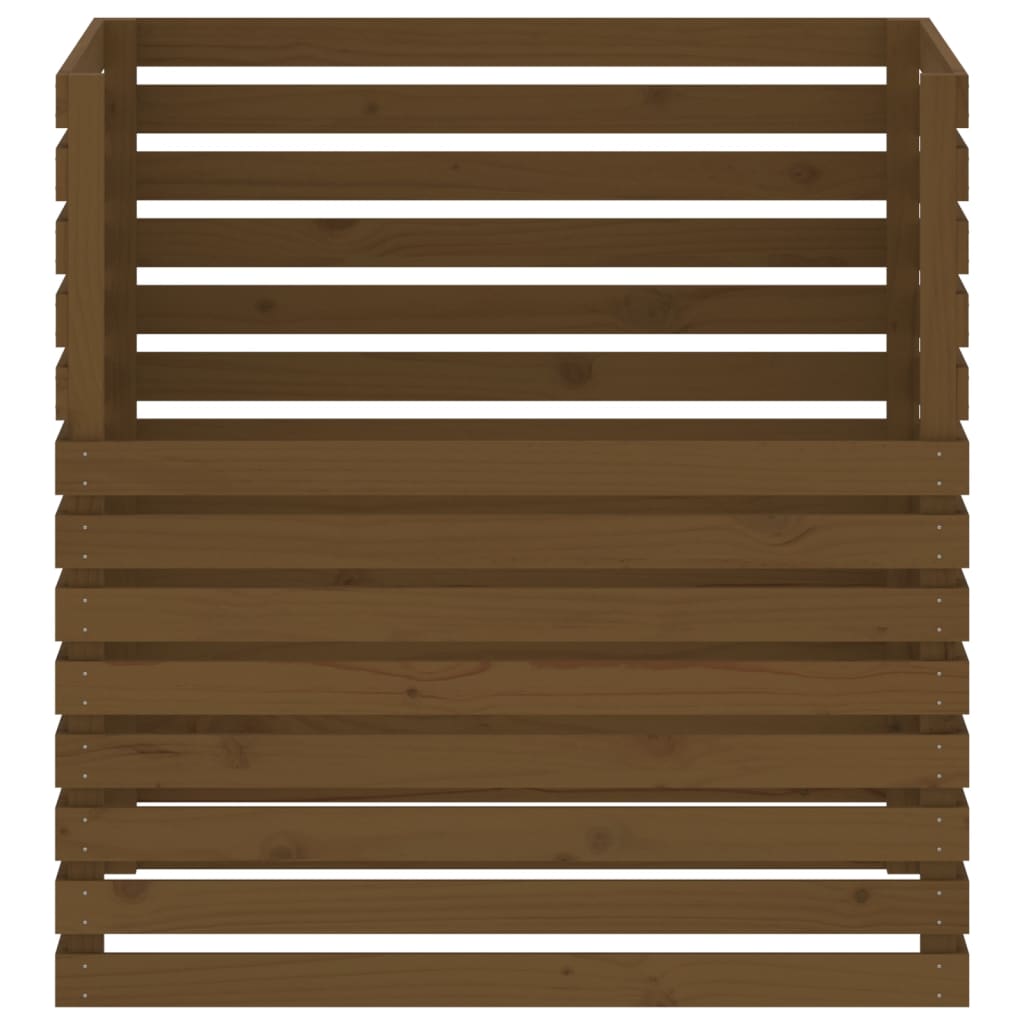 Composteur marron miel 100x100x102 cm bois massif de pin