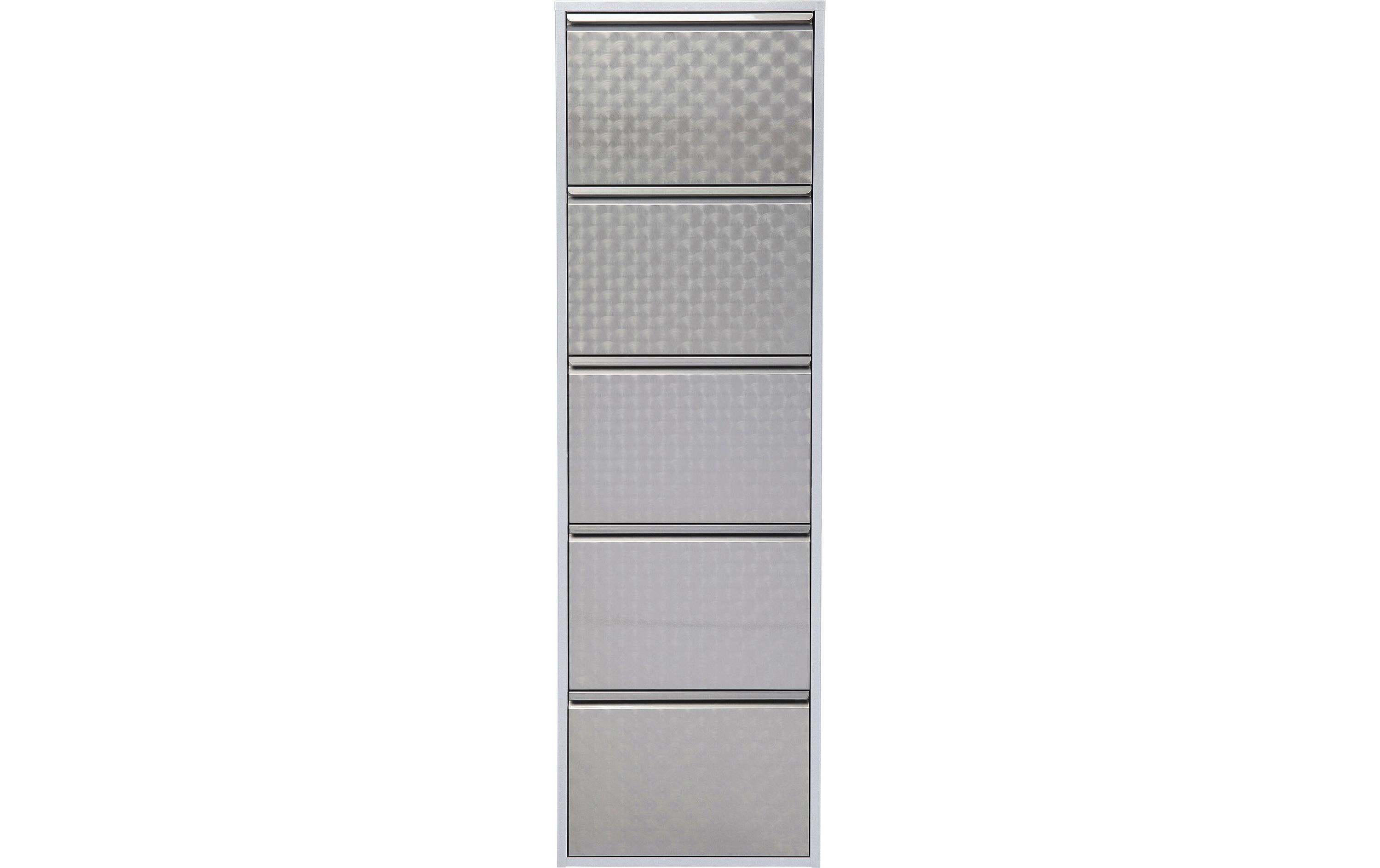 Schuhschrank Caruso 5-er, 50 x 170 cm, Silber<br>Schuhschrank