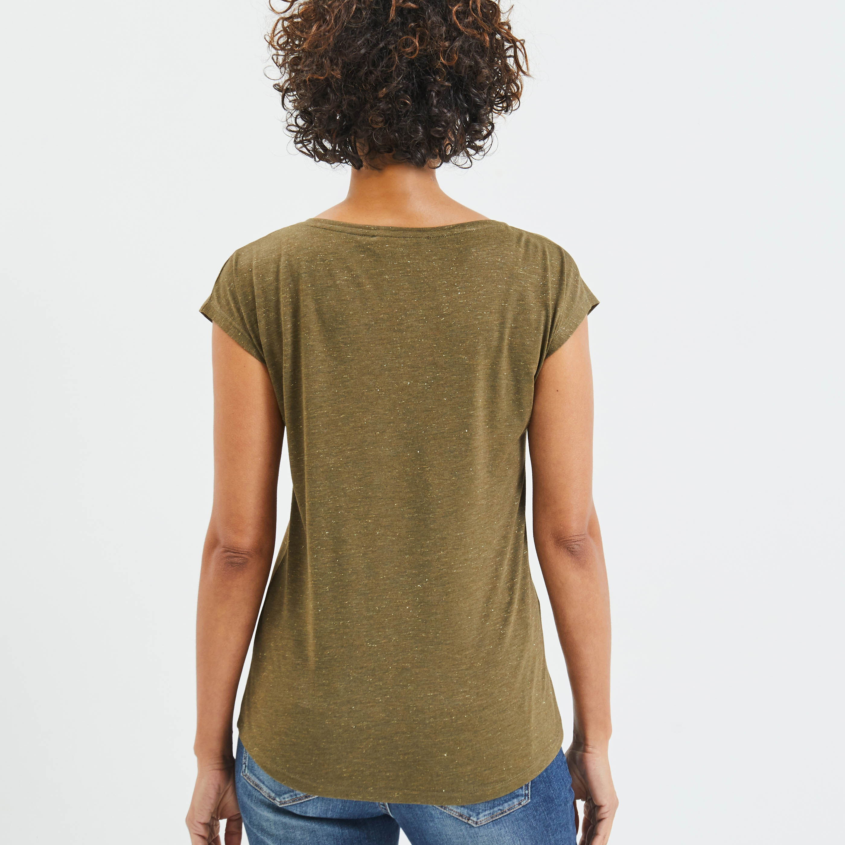 T-shirt manches courtes femme - KAKI