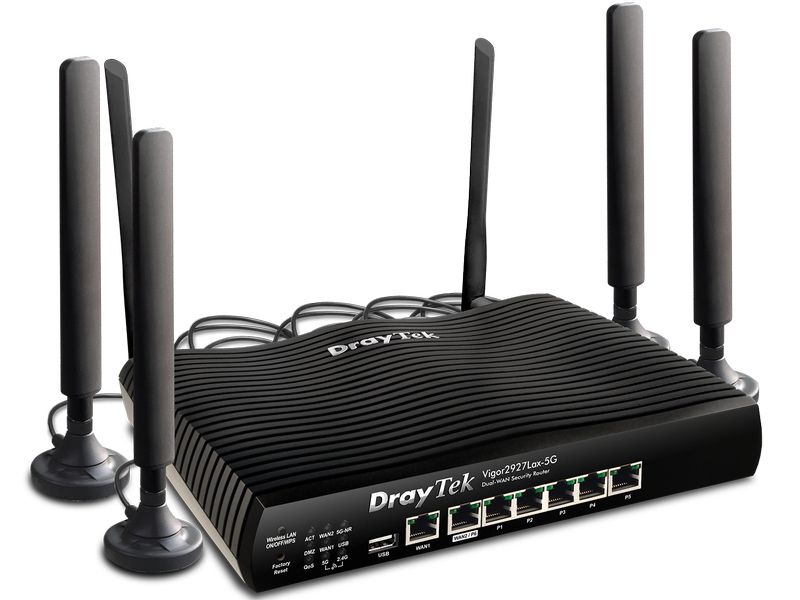 DrayTek 5G-Router Vigor 2927Lax-5G Leistungsfähiger Router mit integriertem 5G-Modem, WiFi-6 und Dual-WAN für schnelle, zuverlässige Verbindungen